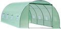 Serra Tunnel da Giardino Outsunny con Struttura in Acciaio e Copertura in PE, 6x3x2m, Verde, Porta Avvolgibile e Finestre